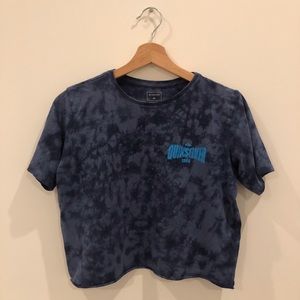 Quicksilver blue tie dye cropped t-shirt